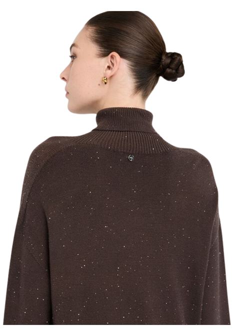 Abito in maglia con micro paillettes CIOCCOLATO Liu Jo | MF5484MA27RA4367